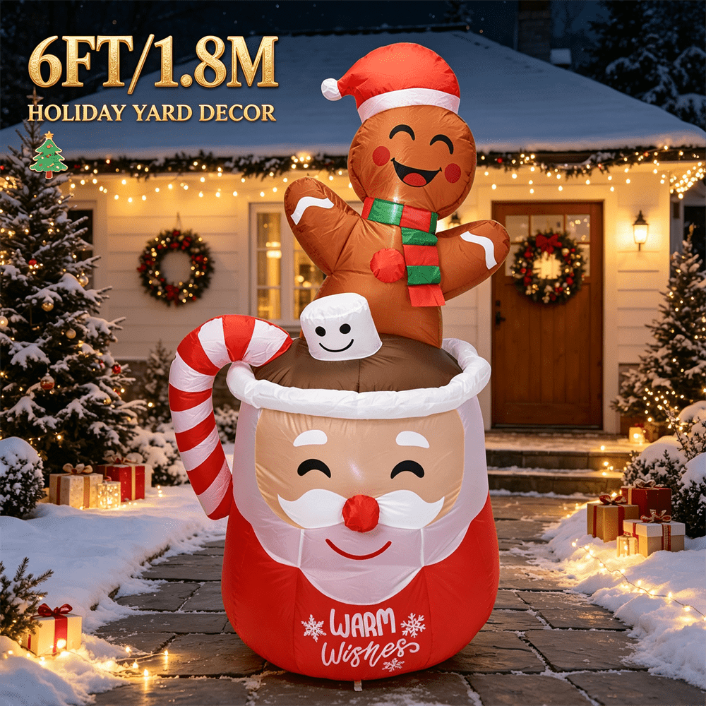 Xmas Outdoor Lighting Decorations - Brinquedo inflável de Natal de 6