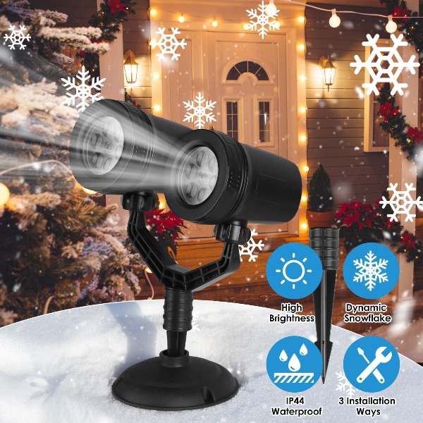 Xmas Outdoor Lighting Decorations - Projetor de luz de floco de