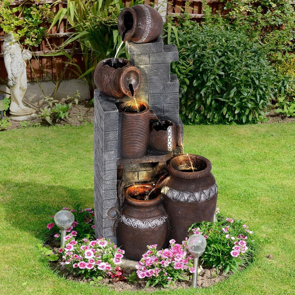 Outdoor Lighting For Backyard - Fonte de Água em Cascata de