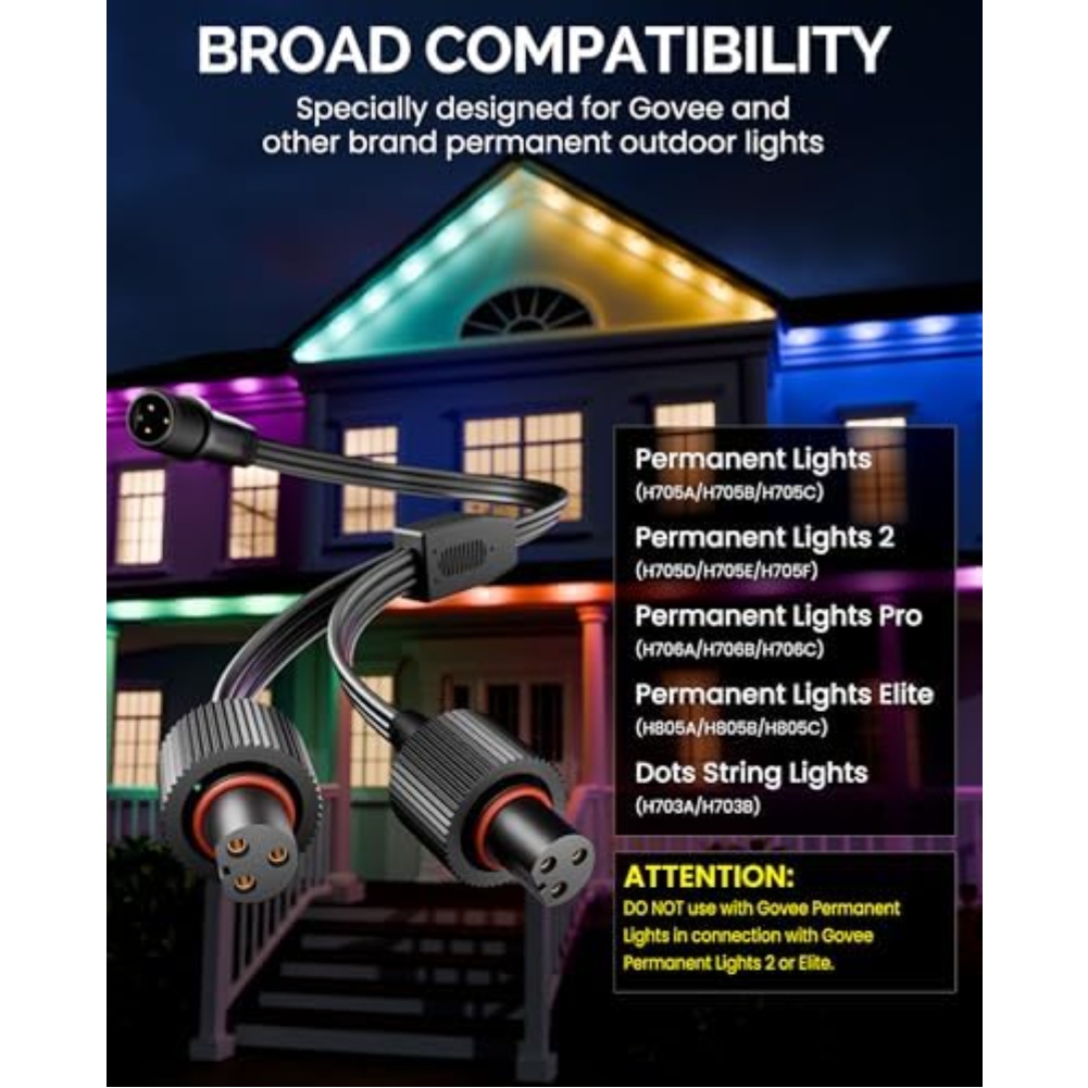 Outdoor Lighting Extension Cord - Cabo divisor de energia em forma