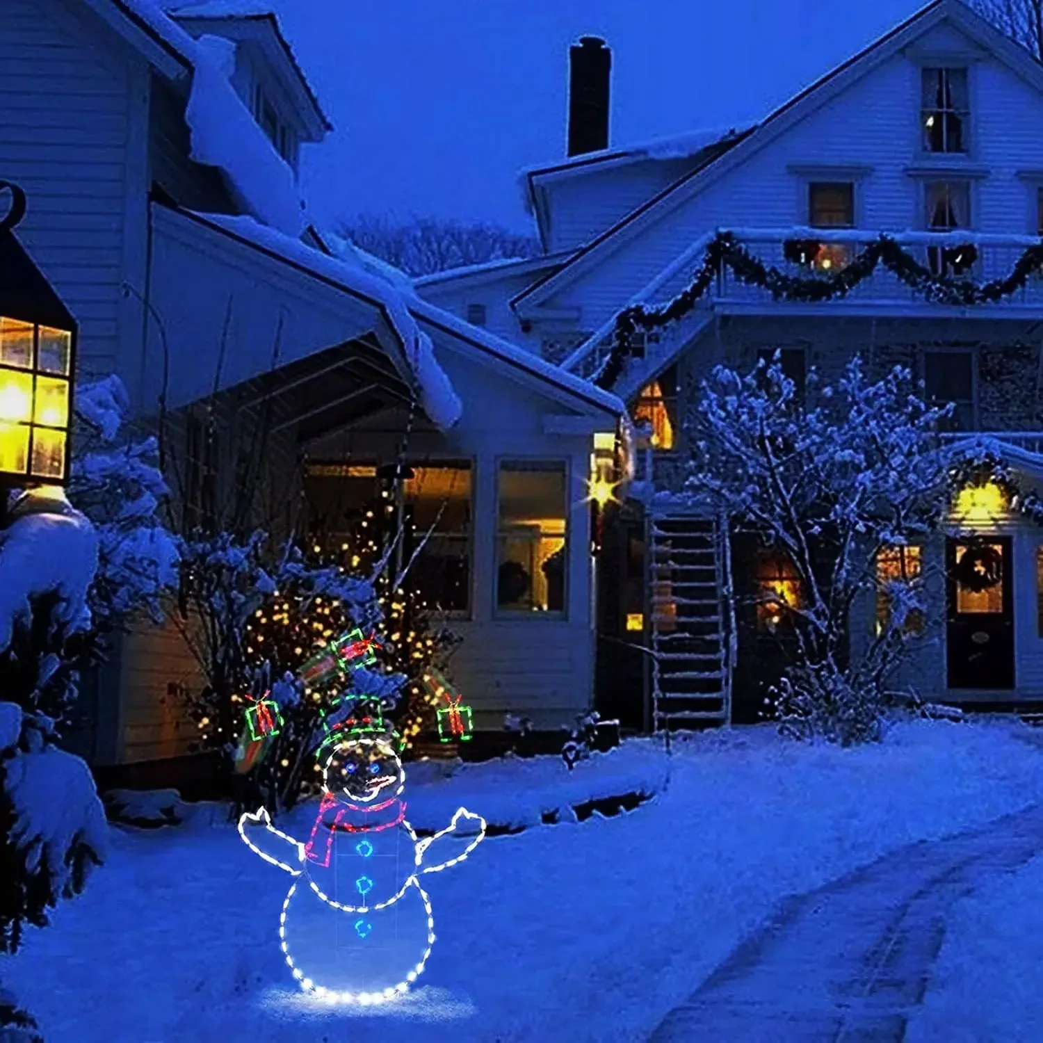 Bola de neve animada luz led b - Xmas Outdoor Lighting Decorations avaliação e preço