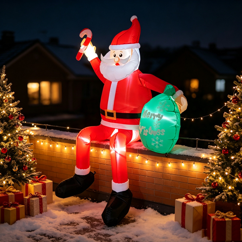 Papai Noel Inflável de Natal d - Xmas Outdoor Lighting Decorations avaliação e preço