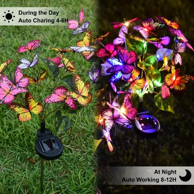 Solar led borboleta luzes do j - Outdoor Lighting For Backyard avaliação e preço