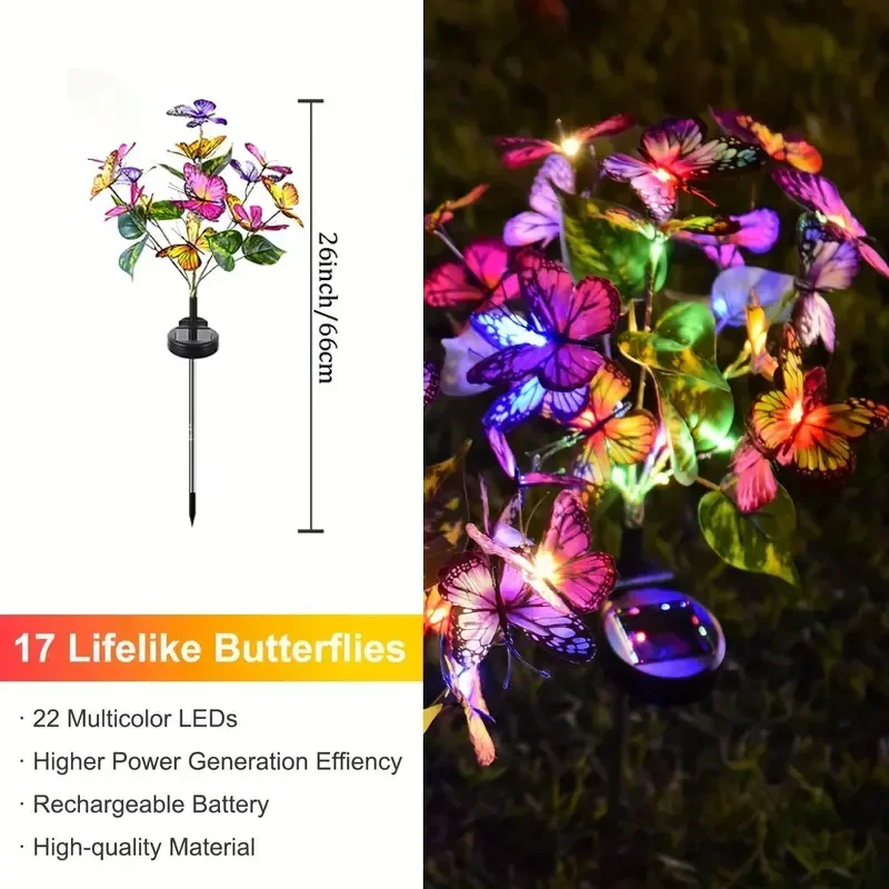 Solar led borboleta luzes do j - Outdoor Lighting For Backyard avaliação e preço