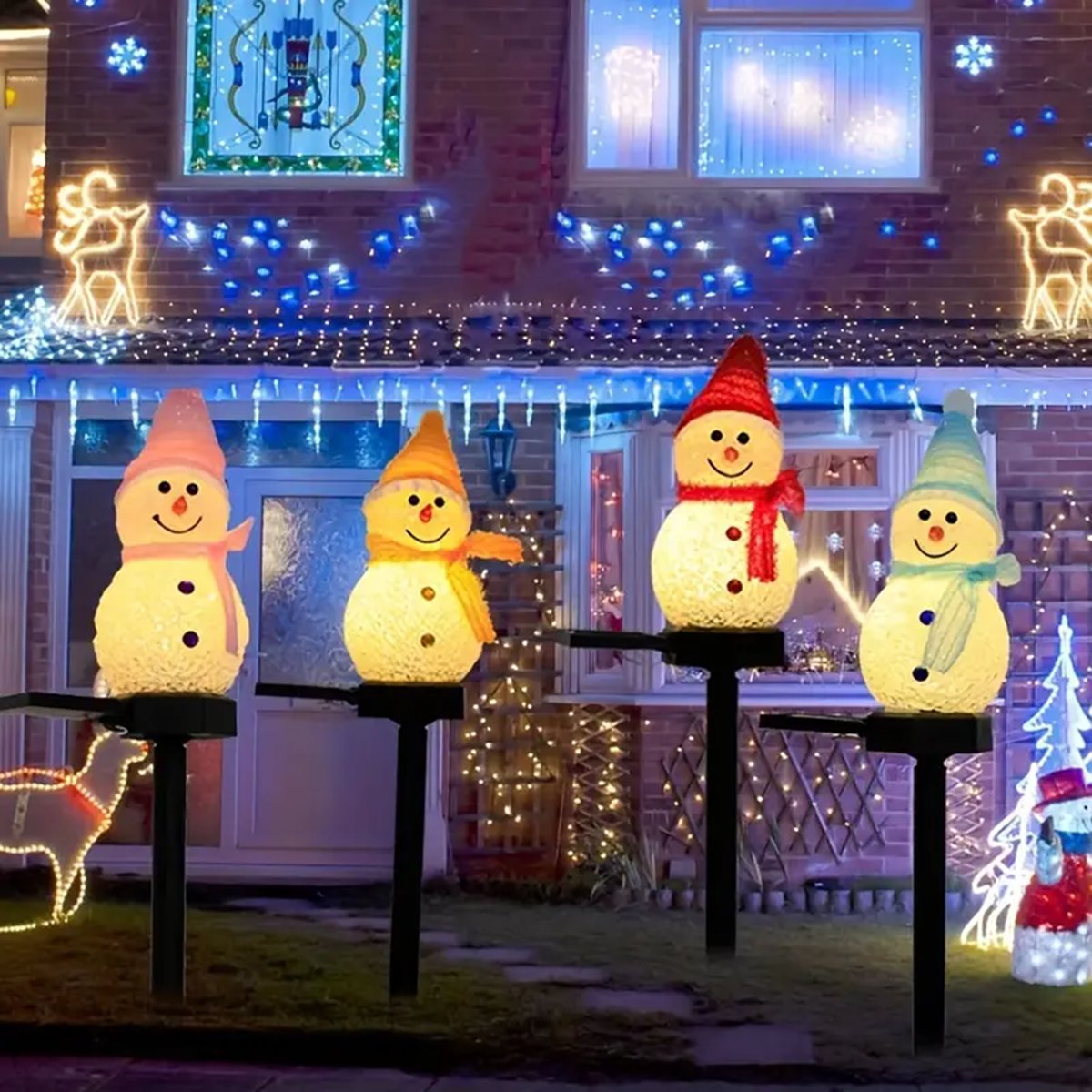 Led boneco de neve solar jardi - Xmas Outdoor Lighting Decorations avaliação e preço