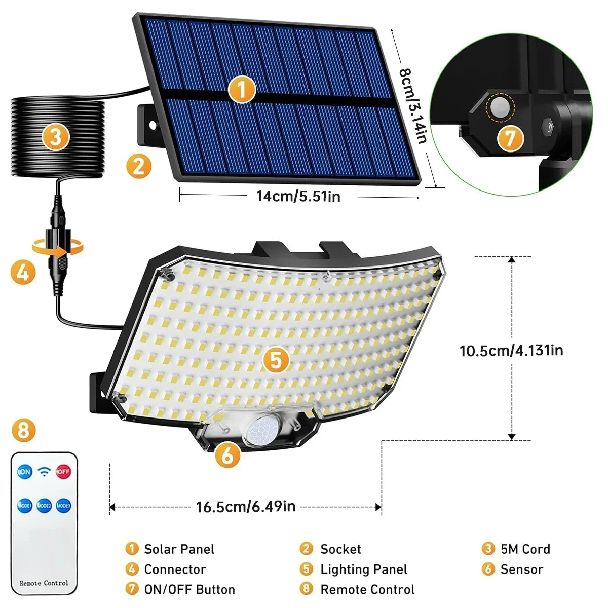 Luzes Solares Externas 234LED  - Motion Sensor Outdoor avaliação e preço