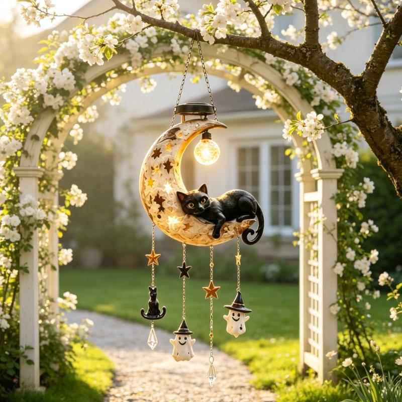 L43a solar halloween gatos pre - Outdoor Lighting Accent avaliação e preço