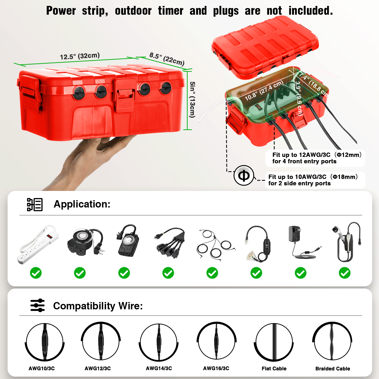 Caixa de Extensão de Energia à - Outdoor Lighting Extension Cord avaliação e preço