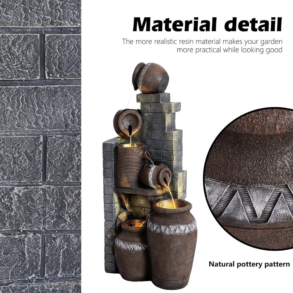 Fonte de Água em Cascata de Re - Outdoor Lighting For Backyard avaliação e preço