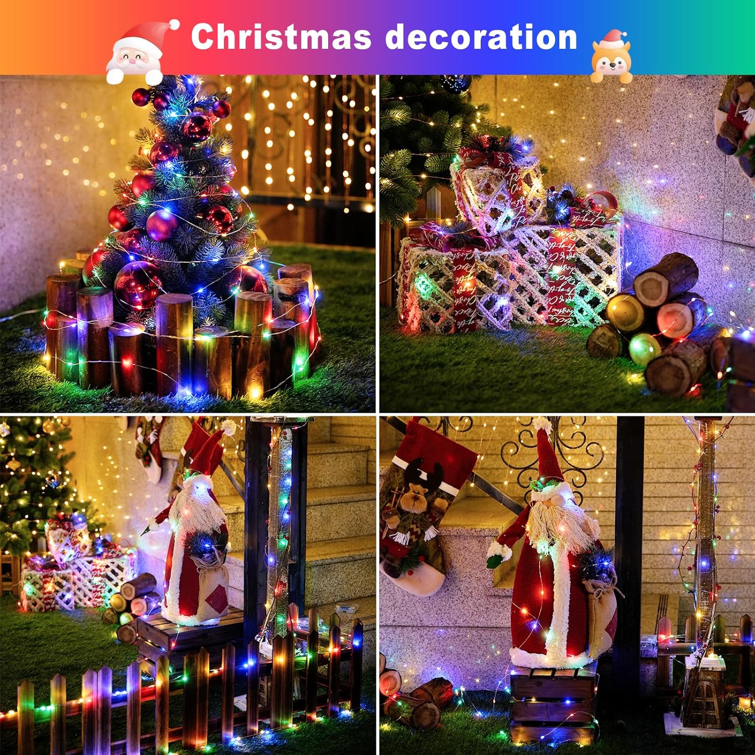Natal ao ar livre luzes de cor - Xmas Outdoor Lighting Decorations avaliação e preço