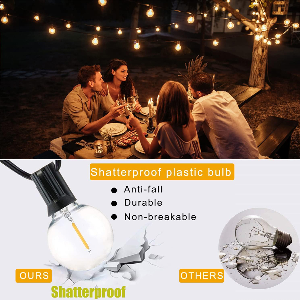Luzes de Cordão G40 de 8M/15M  - Outdoor Lighting For Backyard avaliação e preço