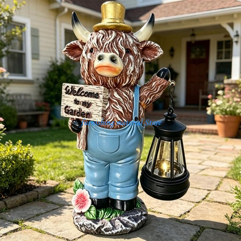 Estátua jardim vaca Y5GD com l - Outdoor Lighting Accent avaliação e preço