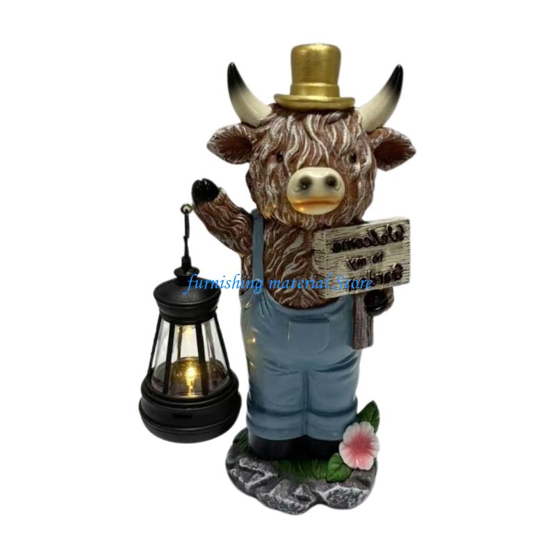 Estátua jardim vaca Y5GD com l - Outdoor Lighting Accent avaliação e preço
