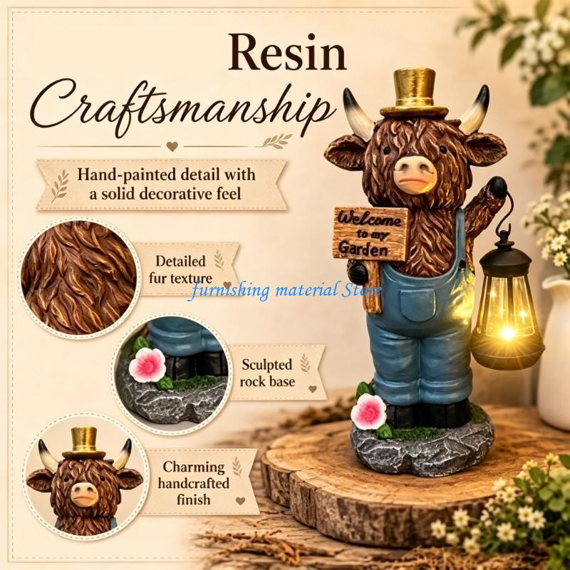 Estátua jardim vaca Y5GD com l - Outdoor Lighting Accent avaliação e preço