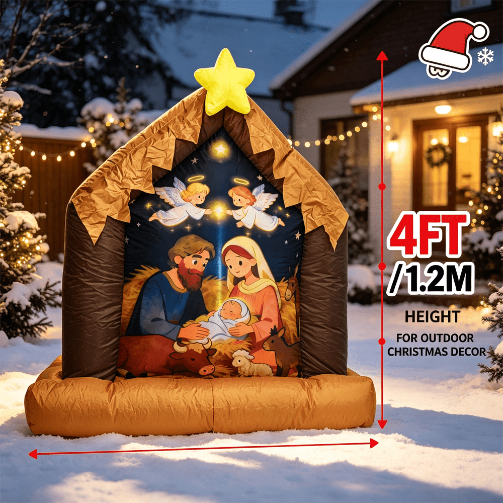 Presépio inflável de Natal com - Xmas Outdoor Lighting Decorations avaliação e preço