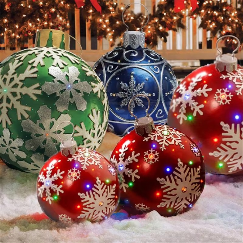 Bola Inflável Decorada de Nata - Xmas Outdoor Lighting Decorations avaliação e preço
