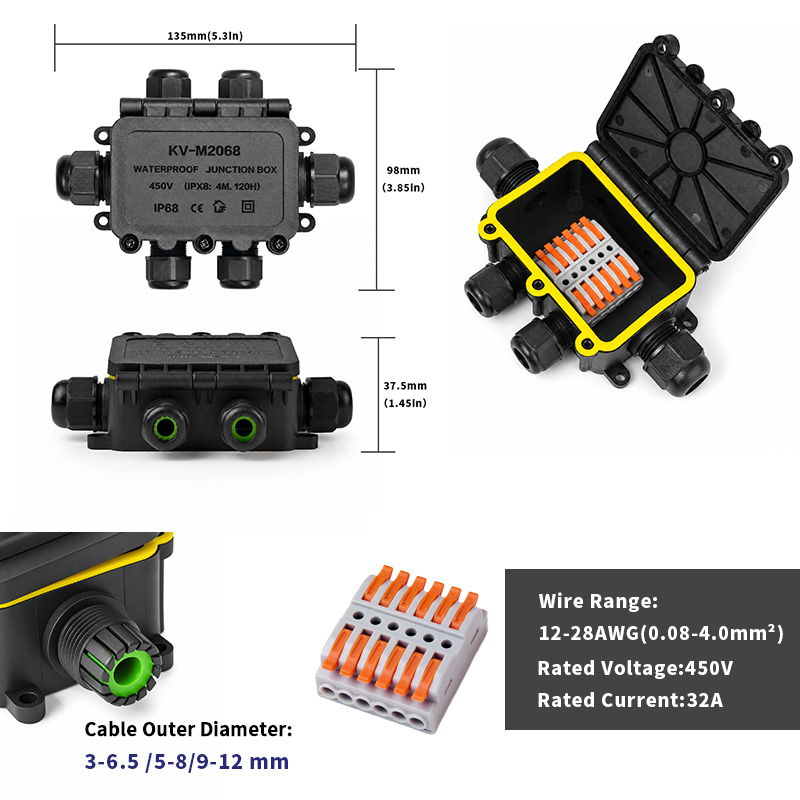 Caixa de Junção à Prova d'Água - Outdoor Lighting Extension Cord avaliação e preço