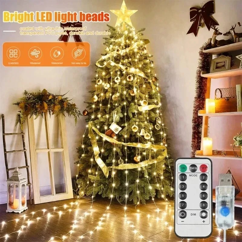 Luzes de Fada em Cascata com 2 - Xmas Outdoor Lighting Decorations avaliação e preço