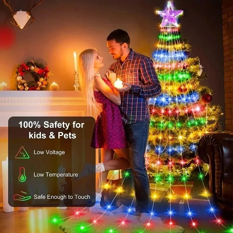 Luzes de Fada em Cascata com 2 - Xmas Outdoor Lighting Decorations avaliação e preço