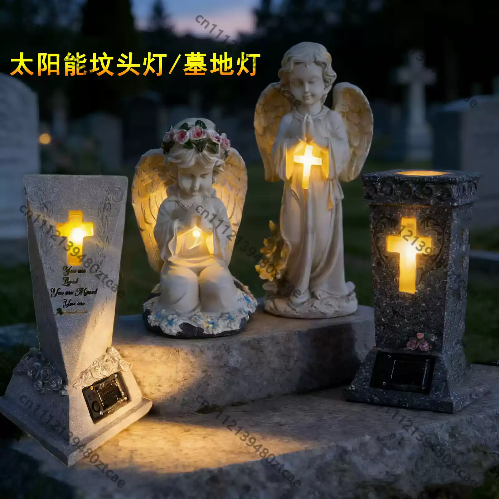 Estátua de Anjo Solar com Luz  - Outdoor Lighting Brass avaliação e preço